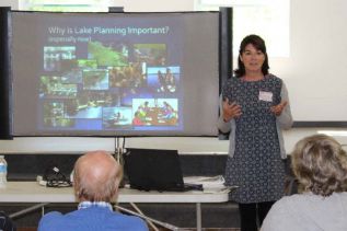 Alyson Symon of Mississippi Valley Conservation Authority spoke on the importance of lake planning. Photo/Craig Bakay